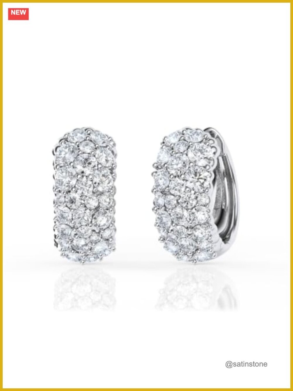 Lab Grown Diamond Cluster Hoop Earrings Sterling Silver